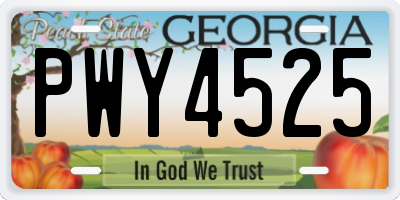 GA license plate PWY4525