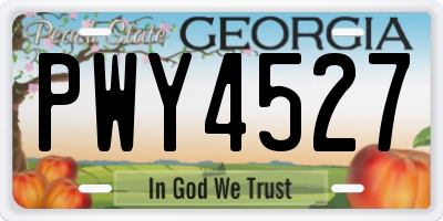 GA license plate PWY4527