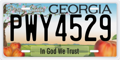 GA license plate PWY4529