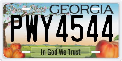 GA license plate PWY4544