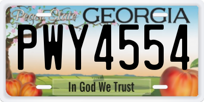 GA license plate PWY4554