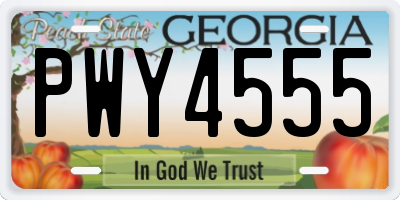 GA license plate PWY4555
