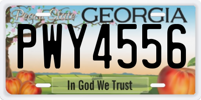 GA license plate PWY4556