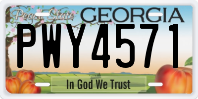 GA license plate PWY4571