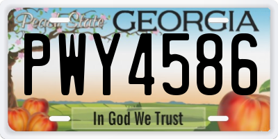 GA license plate PWY4586
