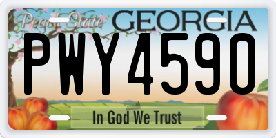 GA license plate PWY4590