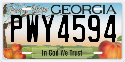 GA license plate PWY4594