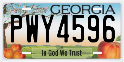 GA license plate PWY4596