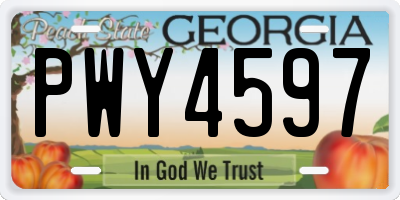 GA license plate PWY4597