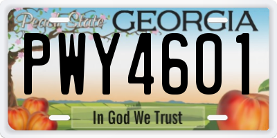 GA license plate PWY4601