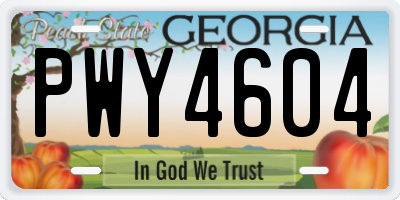 GA license plate PWY4604