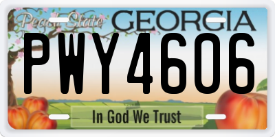 GA license plate PWY4606