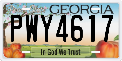 GA license plate PWY4617