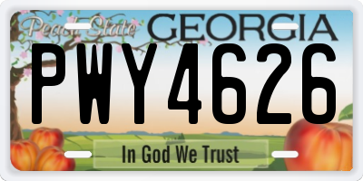 GA license plate PWY4626