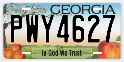 GA license plate PWY4627