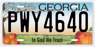 GA license plate PWY4640