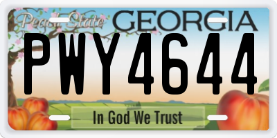 GA license plate PWY4644