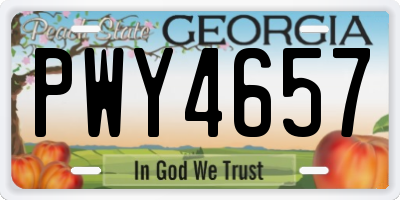 GA license plate PWY4657