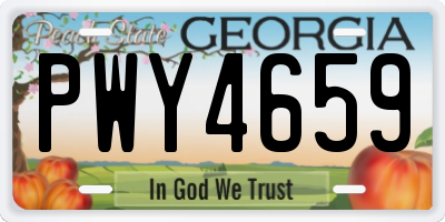 GA license plate PWY4659