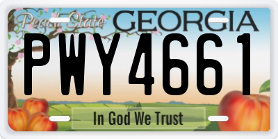 GA license plate PWY4661
