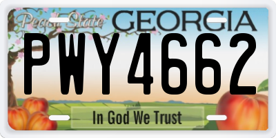 GA license plate PWY4662