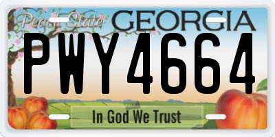 GA license plate PWY4664