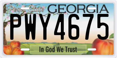 GA license plate PWY4675