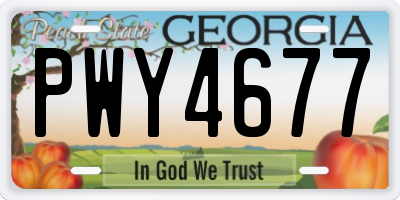 GA license plate PWY4677