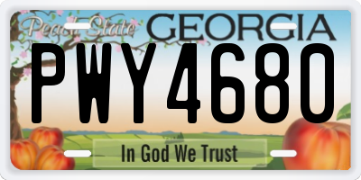 GA license plate PWY4680