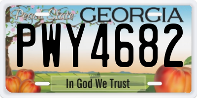 GA license plate PWY4682