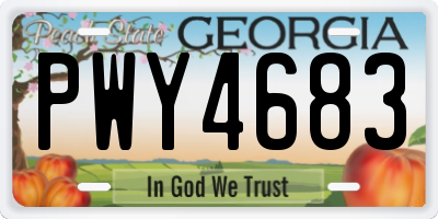GA license plate PWY4683