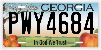 GA license plate PWY4684