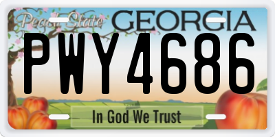 GA license plate PWY4686