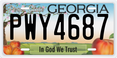 GA license plate PWY4687