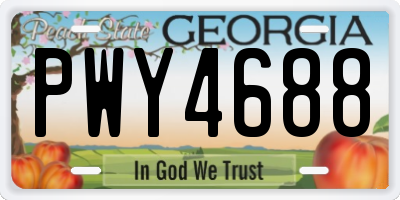 GA license plate PWY4688