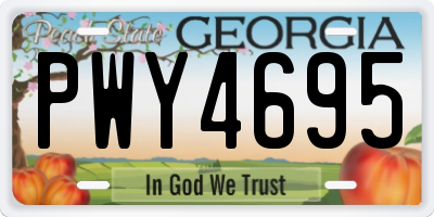 GA license plate PWY4695