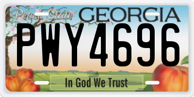 GA license plate PWY4696