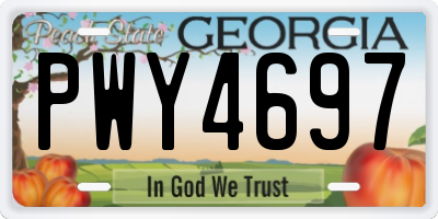 GA license plate PWY4697