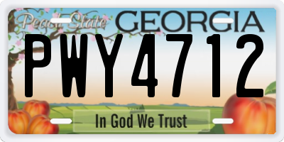 GA license plate PWY4712