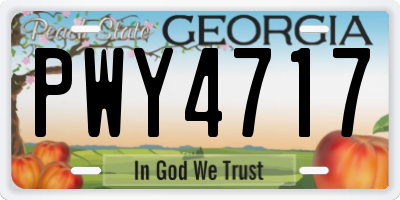 GA license plate PWY4717