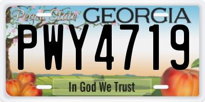 GA license plate PWY4719