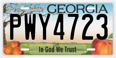 GA license plate PWY4723