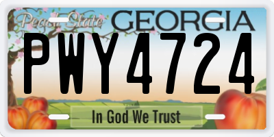 GA license plate PWY4724