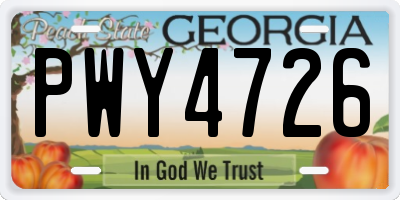 GA license plate PWY4726