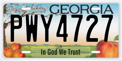 GA license plate PWY4727