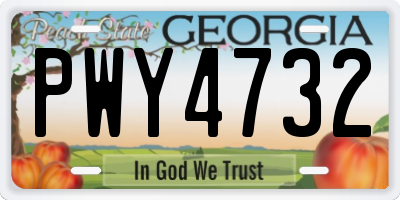 GA license plate PWY4732