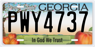 GA license plate PWY4737
