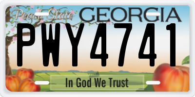 GA license plate PWY4741