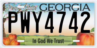 GA license plate PWY4742