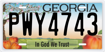 GA license plate PWY4743
